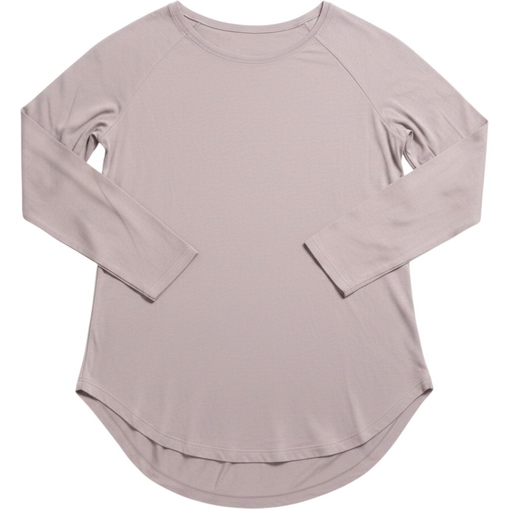 Lululemon Long Sleeve Raglan Top Curved Hem Muted Mauve Purple Yoga Shirt